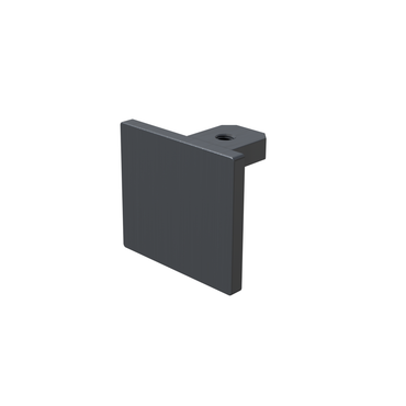 Glass Black Rectangular Cap Rail End Cap