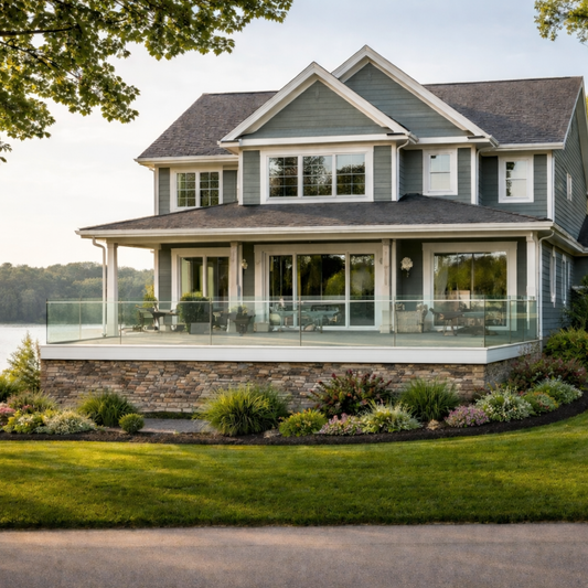 Midwest House with Glass Railing