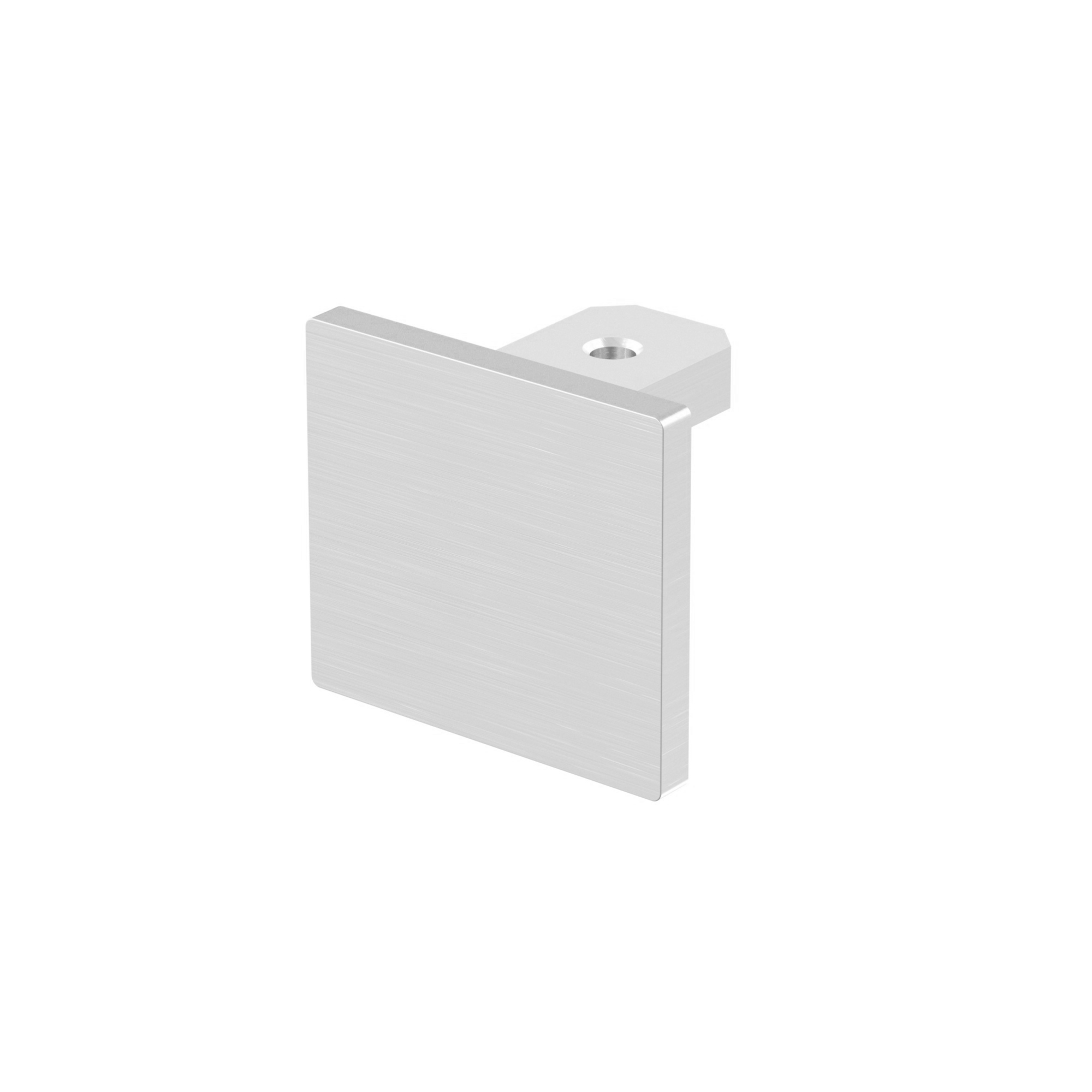 Glass Rectangular Cap Rail End Cap Silver