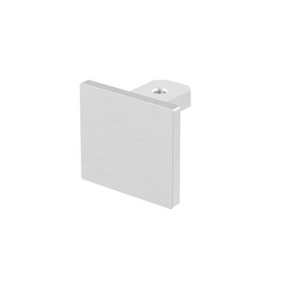Glass Rectangular Cap Rail End Cap Silver