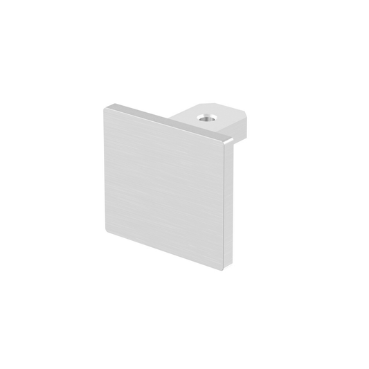 Glass Rectangular Cap Rail End Cap Silver