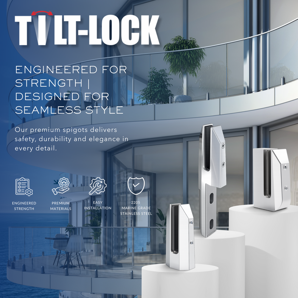 Tilt-Lock spigots with modern building background
