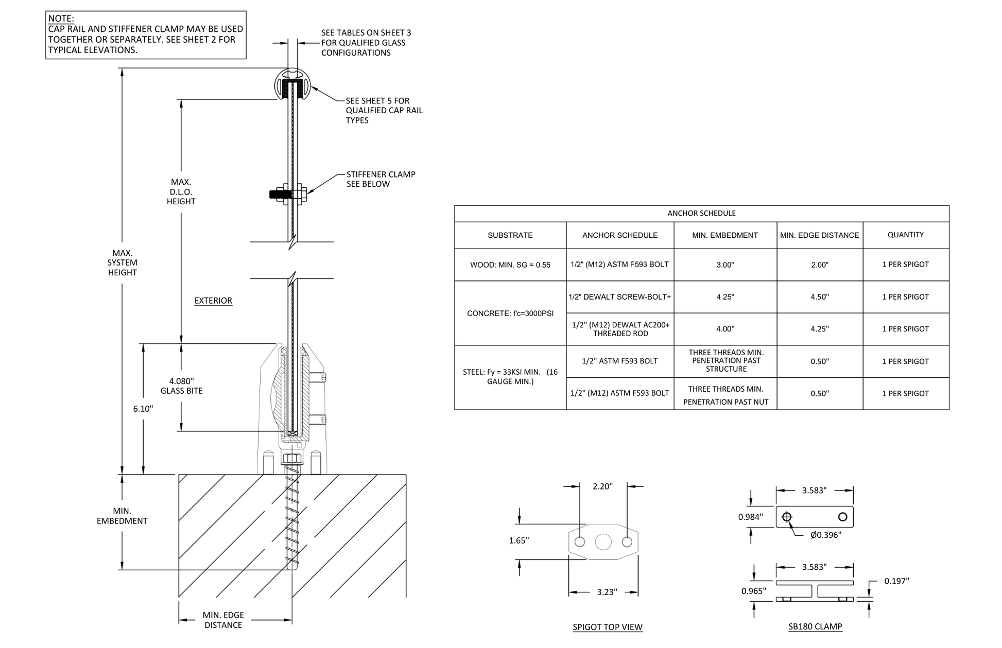 Tilt Lock Concealed Mount Spec Sheet