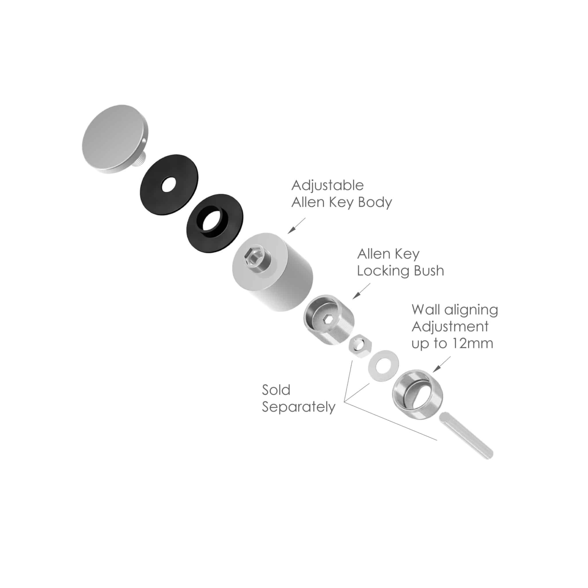 glass railing standoff pin parts